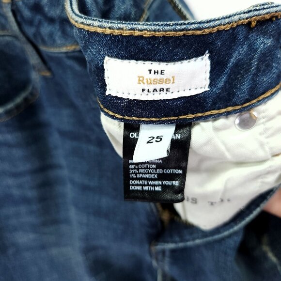 Oliver Logan The Russel Flare Denim Jeans Womens 25 Split Hem Distressed - Picture 7 of 15